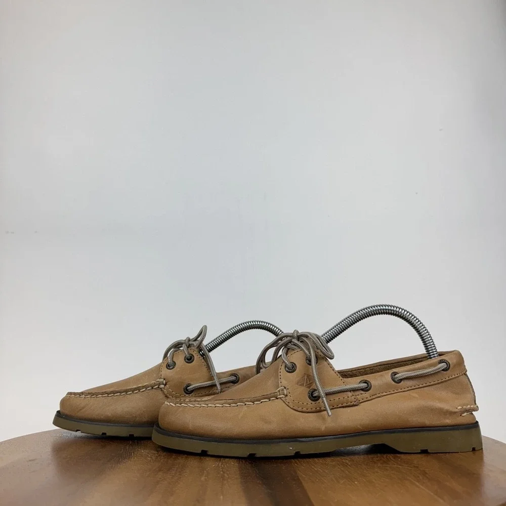 Mens Sperry Authentic Original Brown 2-Eye Leather‎ Boat Shoes Size 8 M GUC